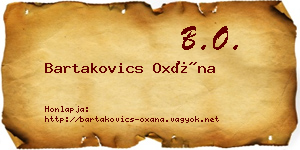Bartakovics Oxána névjegykártya